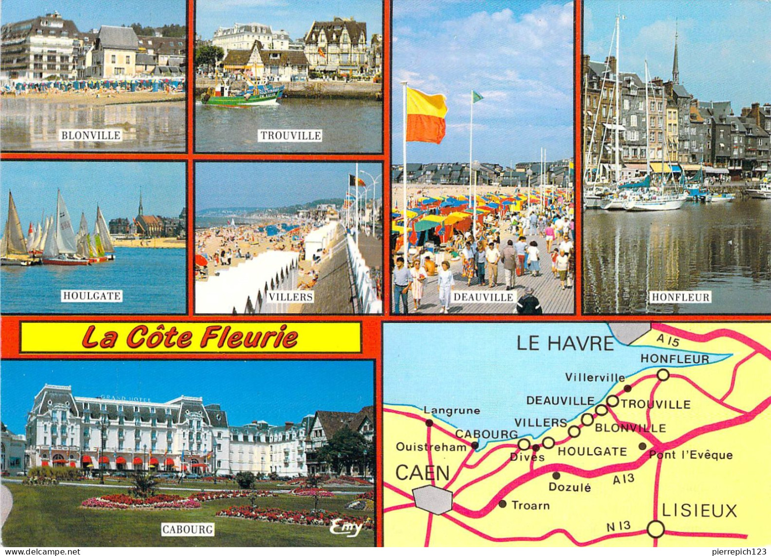 14 - La Côte Fleurie - Carte Géographique - Multivues - Autres & Non Classés