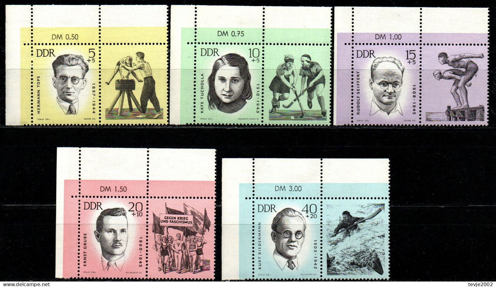 DDR 1963 - Mi.Nr. 983 - 987 Zf - Postfrisch MNH - Ongebruikt