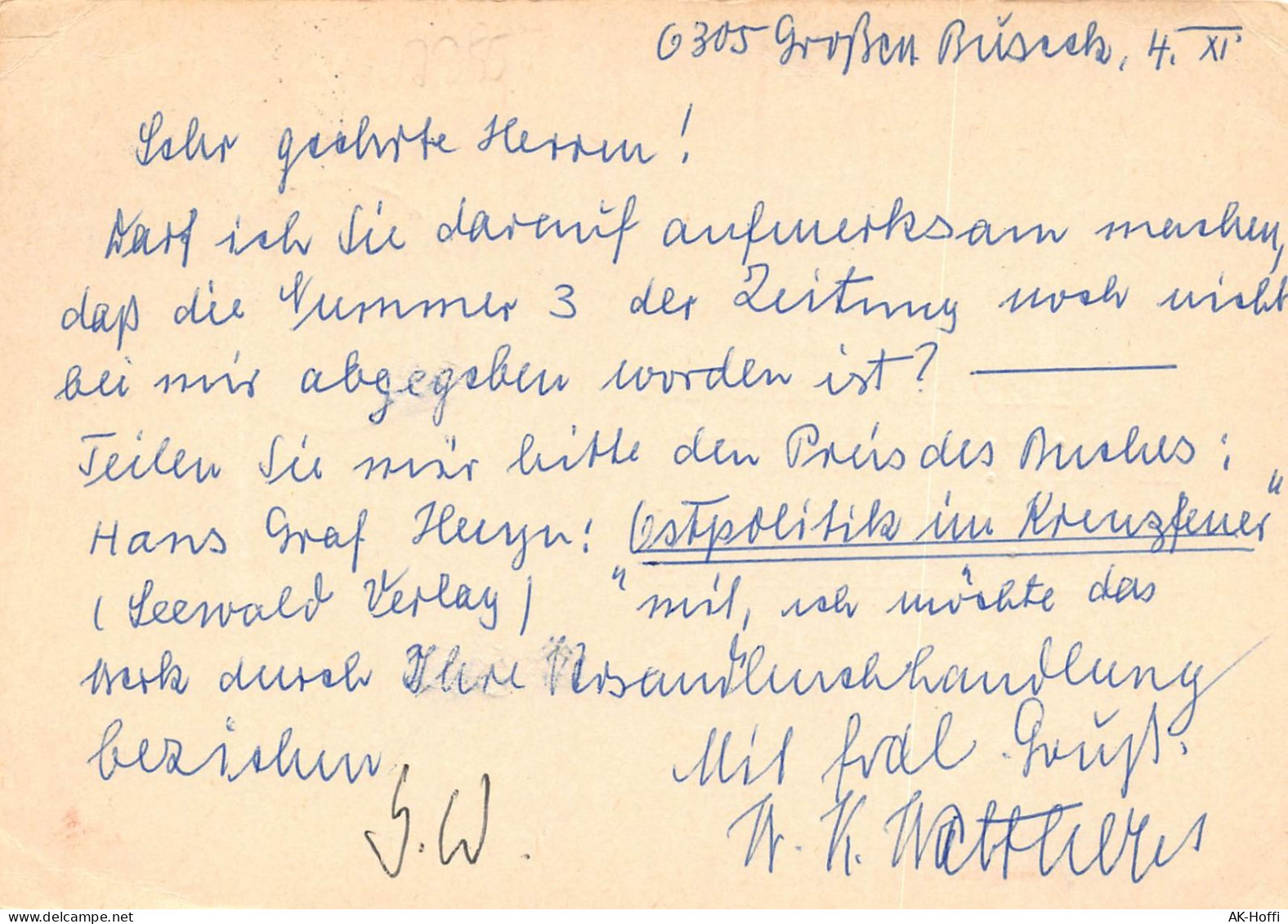 Ganzsache Gelaufen Von Großen Buseck Nach Tübingen 1971 - Cartes Postales - Oblitérées