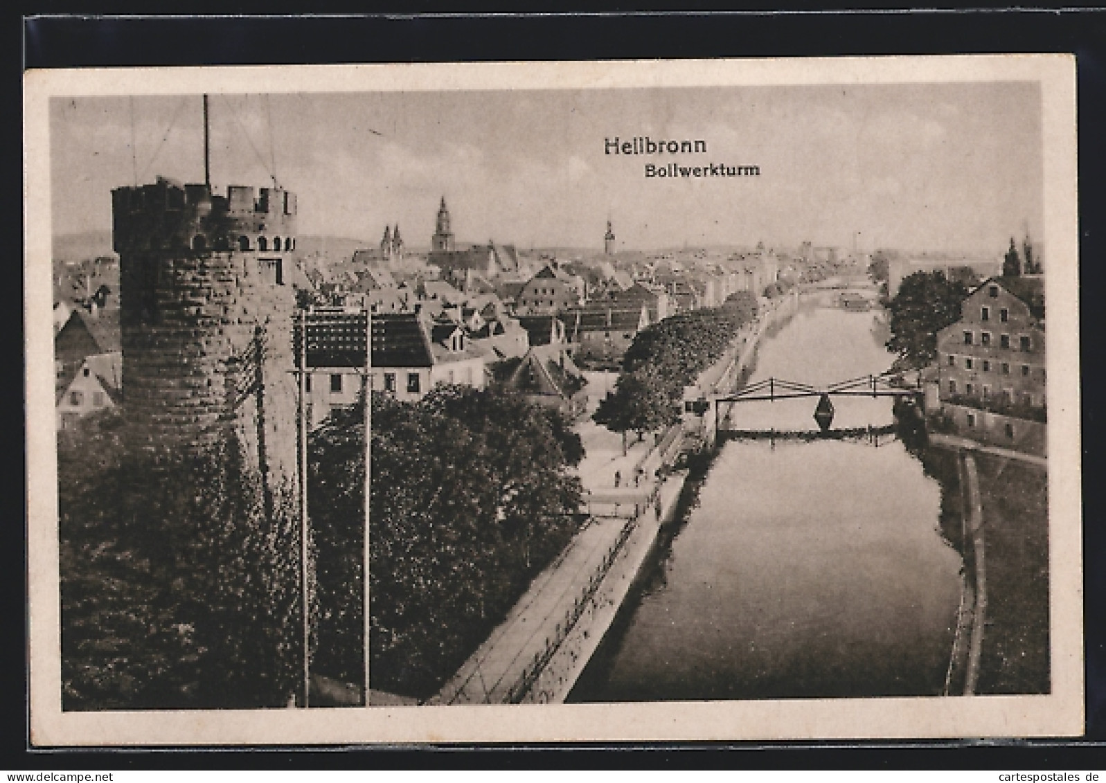 AK Heilbronn, Flusspartie Mit Bollwerkturm  - Heilbronn