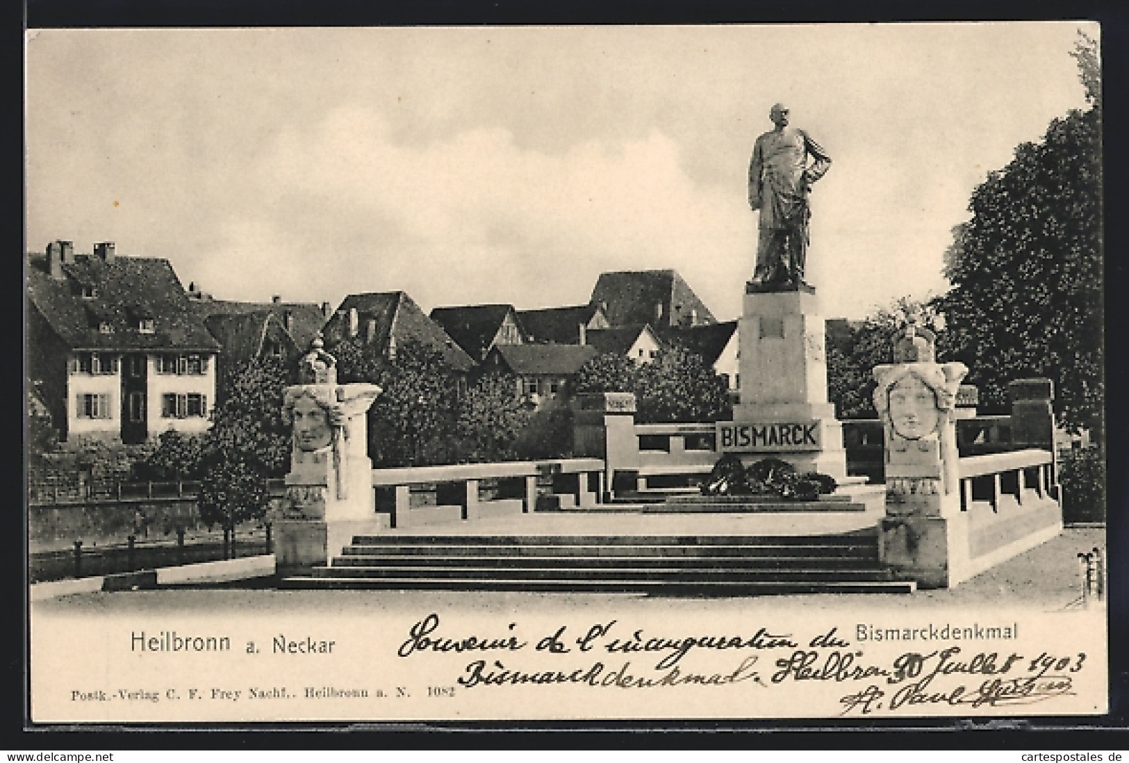 AK Heilbronn A. Neckar, Bismarckdenkmal Mit Kränzen  - Heilbronn