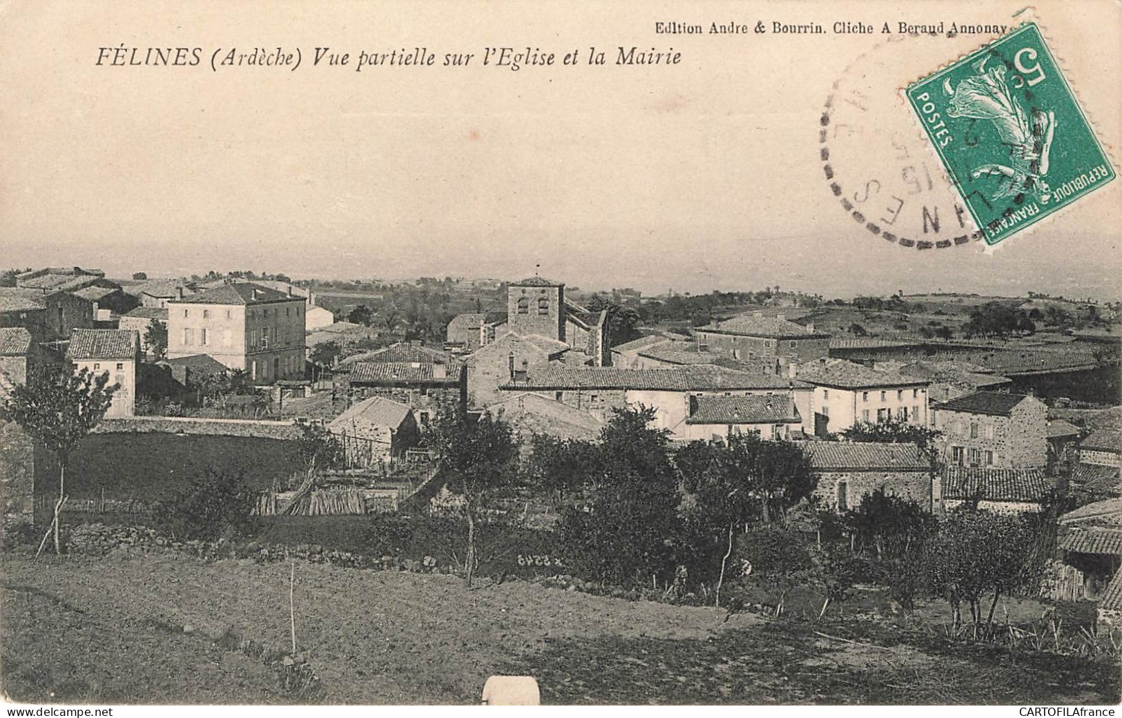 ARDECHE FELINES Vue Partielle Sur L'Eglise Et La Mairie - Other & Unclassified