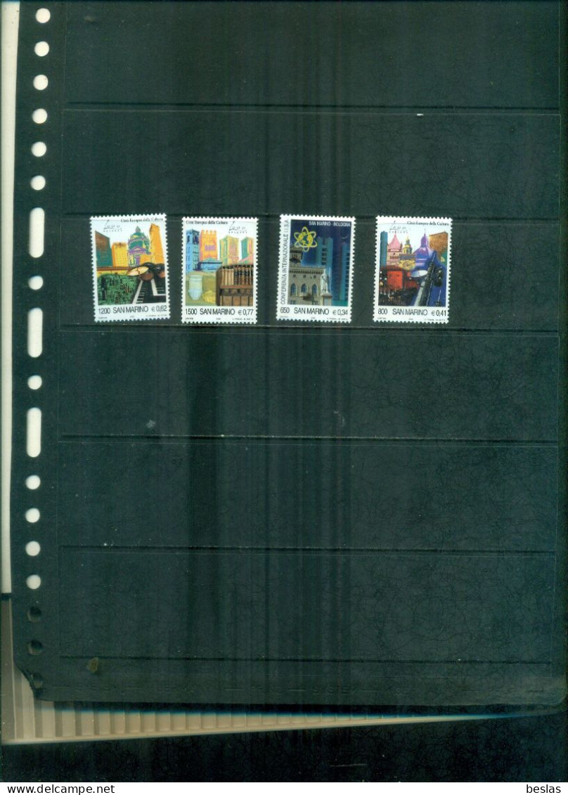 SAN MARINO  BOLOGNA CAPITALE EUROPEENNE DE LA CULTURE 2000 4 VAL NEUFS A PARTIR DE 0,90 EUROS - Unused Stamps