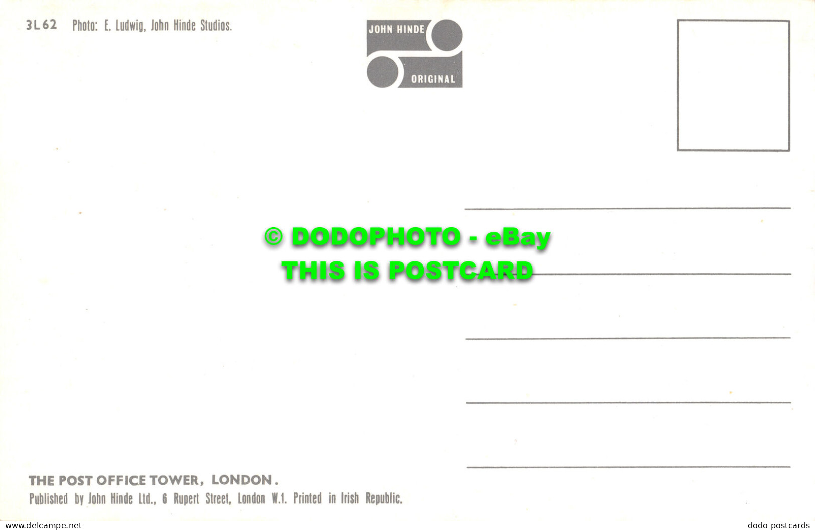 R527711 The Post Office Tower. London. E. Ludwig. Hinde - Other & Unclassified