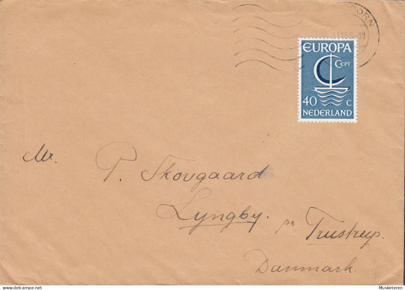 Netherlands APELDOORN 1966 Cover Brief Lettre LYNGBY Pr. TRUSTRUP Denmark Europa CEPT Stamp - Covers & Documents