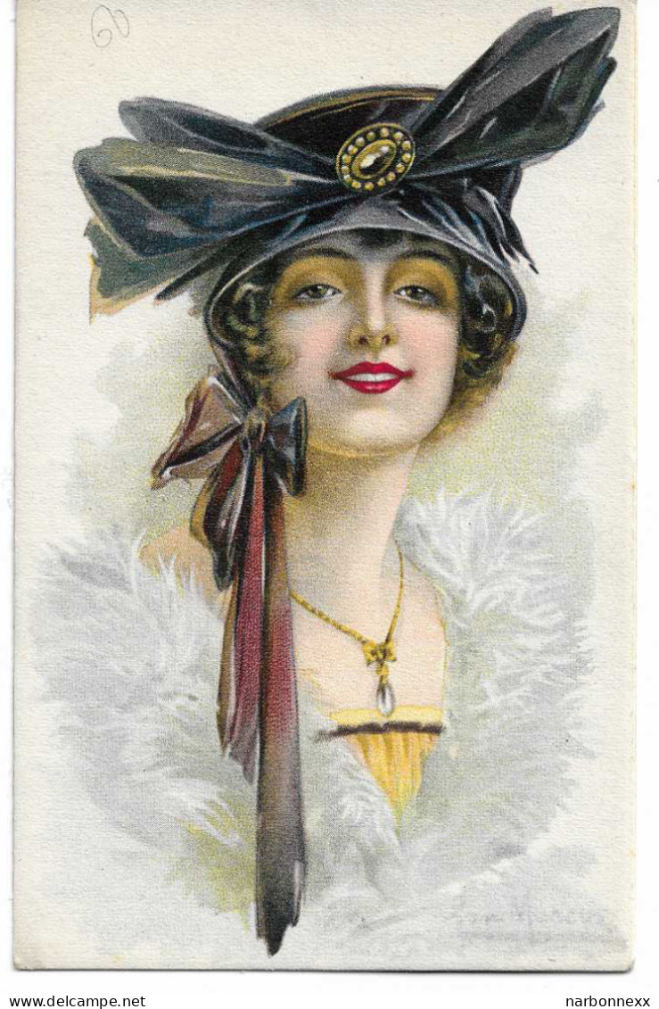 San Marco, Belle Carte. Femme Avec Chapeau Noir. No.  2037 - Otros & Sin Clasificación