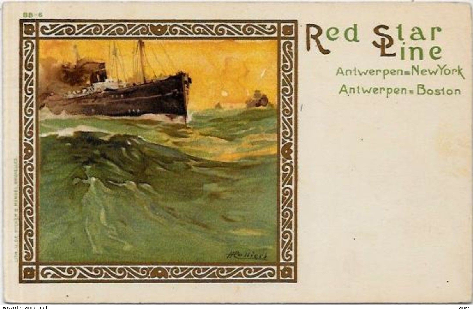 CPA Publicité Publicitaire Réclame Circulé Red Star Line Bateau Cassiers - Publicité