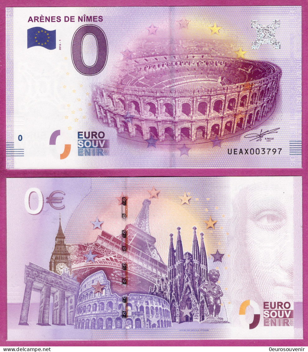 0-Euro UEAX 2016-1 ARENES DE NIMES - Essais Privés / Non-officiels