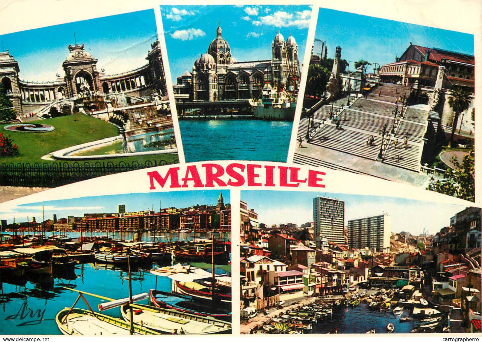 Navigation Sailing Vessels & Boats Themed Postcard Marseille Harbour - Zeilboten