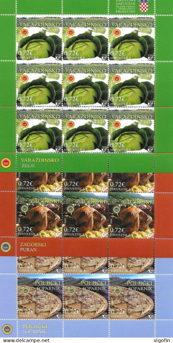 HR 2024-1660-2 CROATIAN PROTESCTED AGRICUKTURAL AND FOOD PRODUCTS. 3MS, MNH - Alimentation