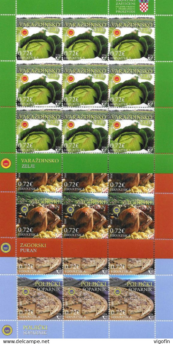 HR 2024-1660-2 CROATIAN PROTESCTED AGRICUKTURAL AND FOOD PRODUCTS. 3MS, MNH - Alimentación