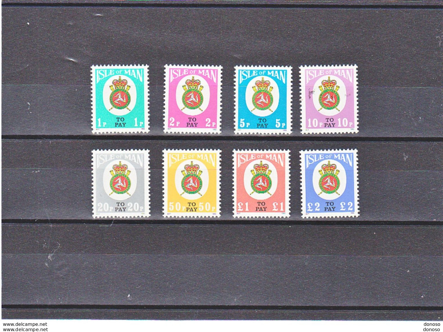 MAN 1982 TAXE  Yvert 25-32, Michel 17-24 NEUF** MNH  Cote 16 Euros - Isla De Man