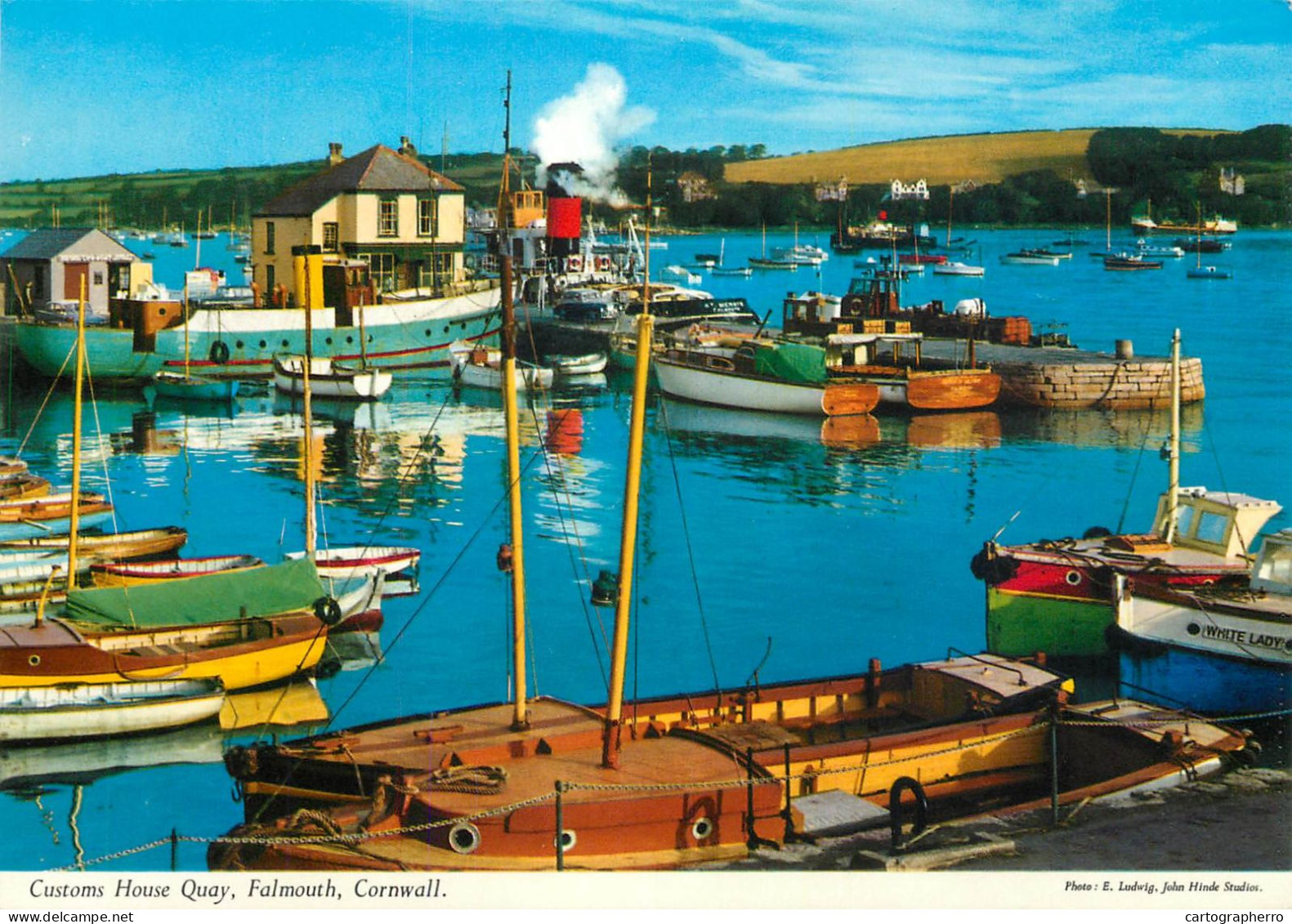 Navigation Sailing Vessels & Boats Themed Postcard Cornwall Custom House Quay Falmouth - Zeilboten