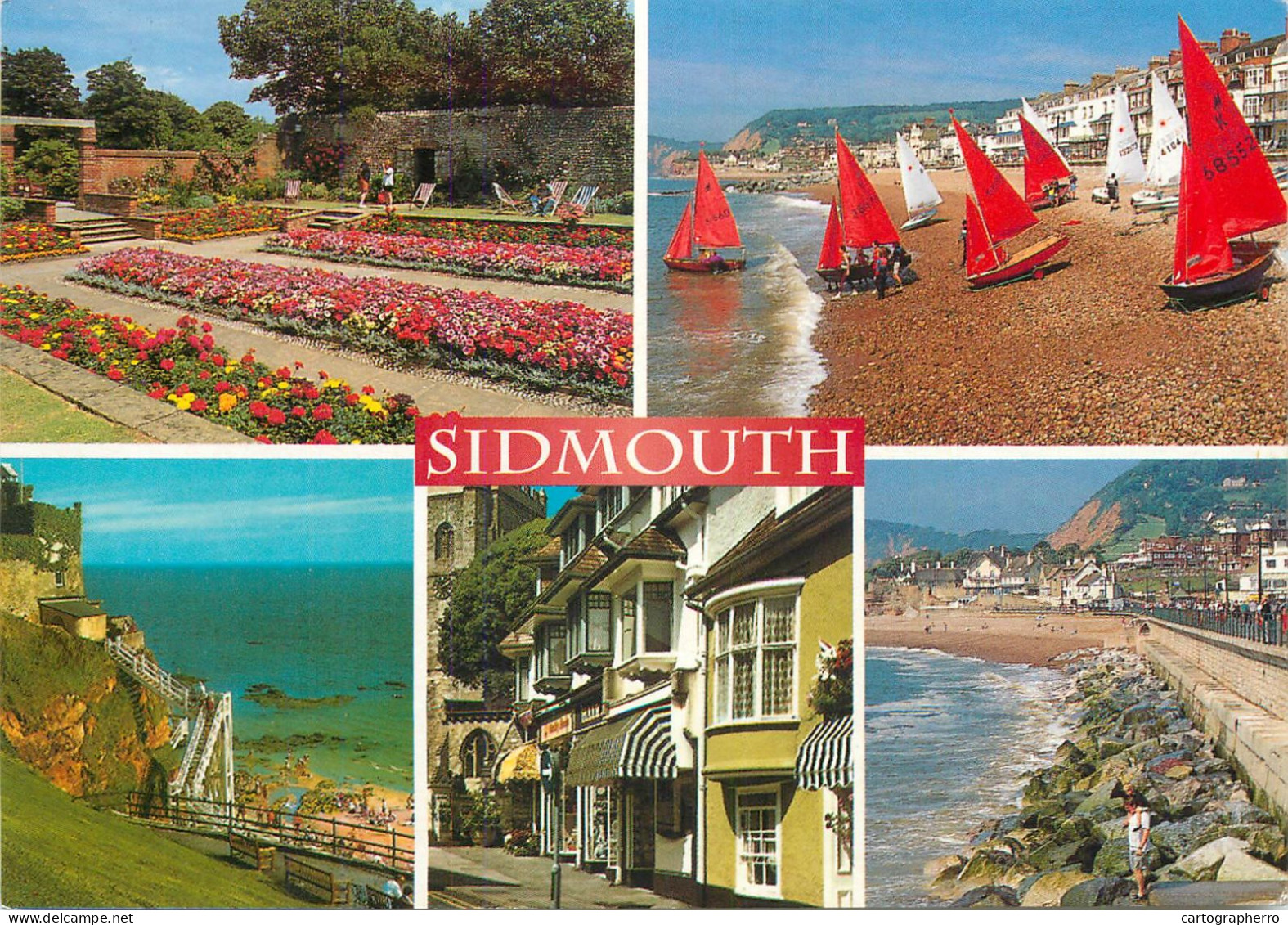 Navigation Sailing Vessels & Boats Themed Postcard Sidmouth Beach - Zeilboten