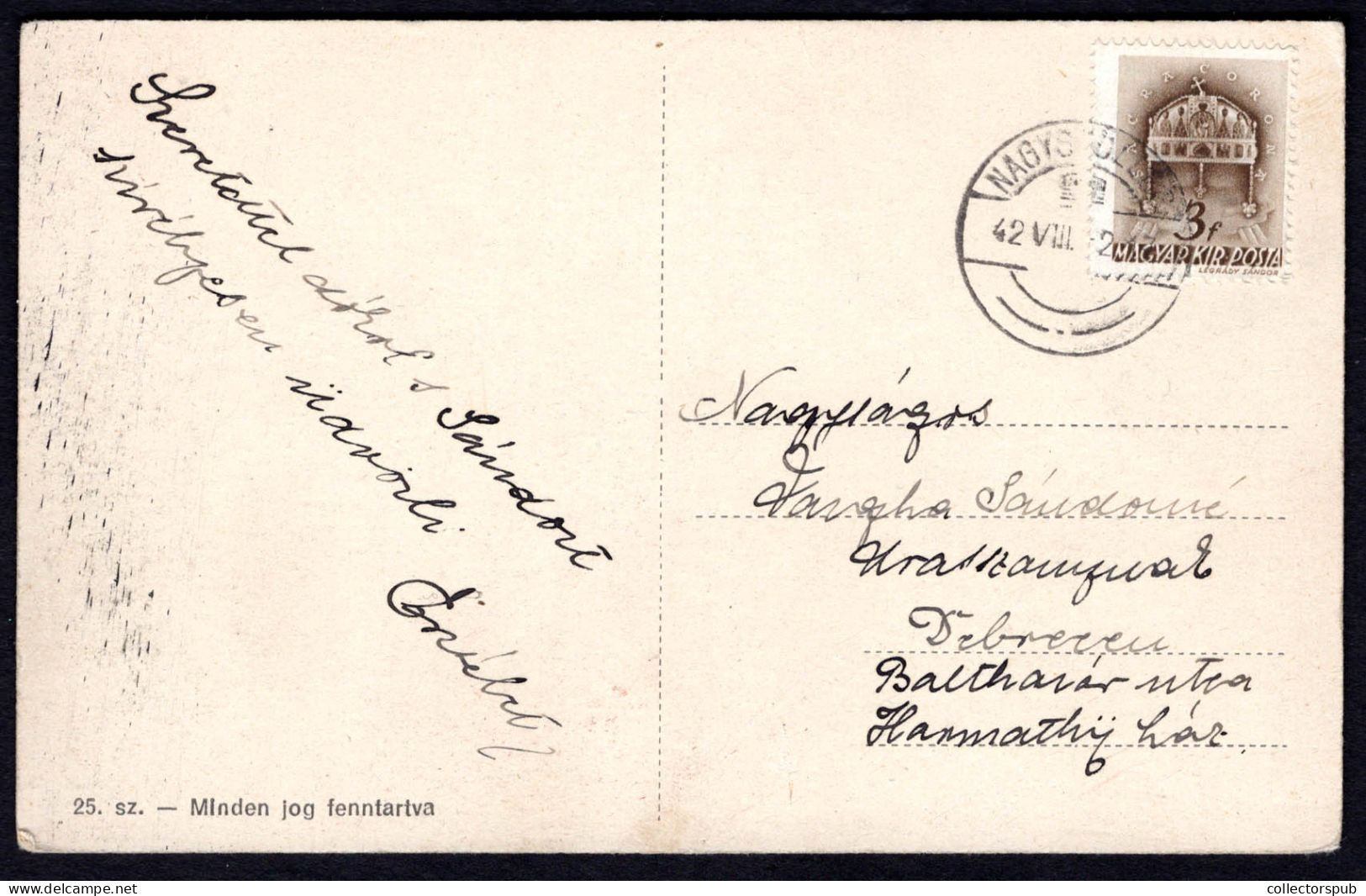 HUNGARY UKRAINE 1942. Nagyszőllős Vintage Postcard, Nice Cancellation Pmk - Hongrie