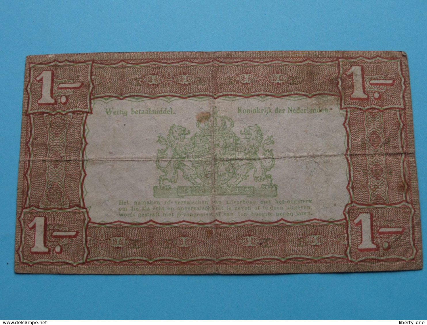 1 Gulden ZILVERBON ( Serie HR N° 280671 - 1 Oct 1938 ) Nederland ( For Grade, Please See Photo ) Circulated ! - 1 Gulden