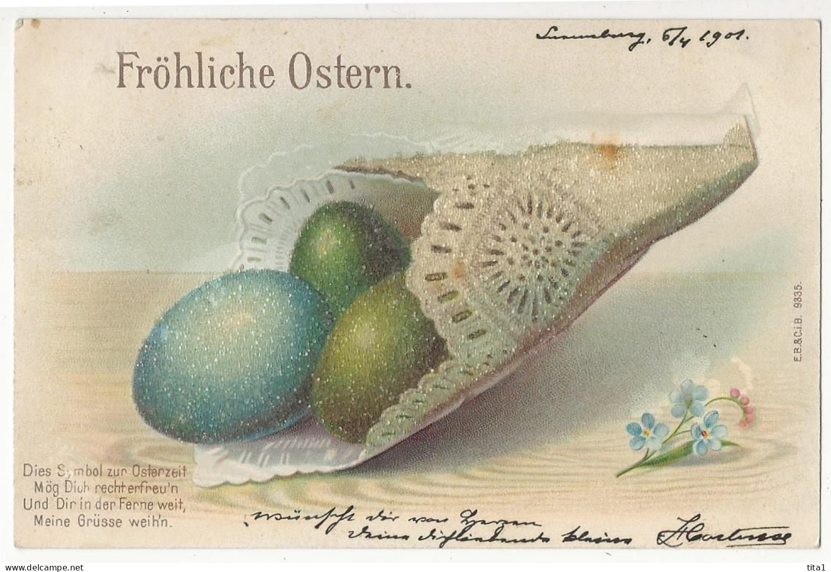 607- Fröhliche Ostern  - Oeufs" En Relief" - Pascua