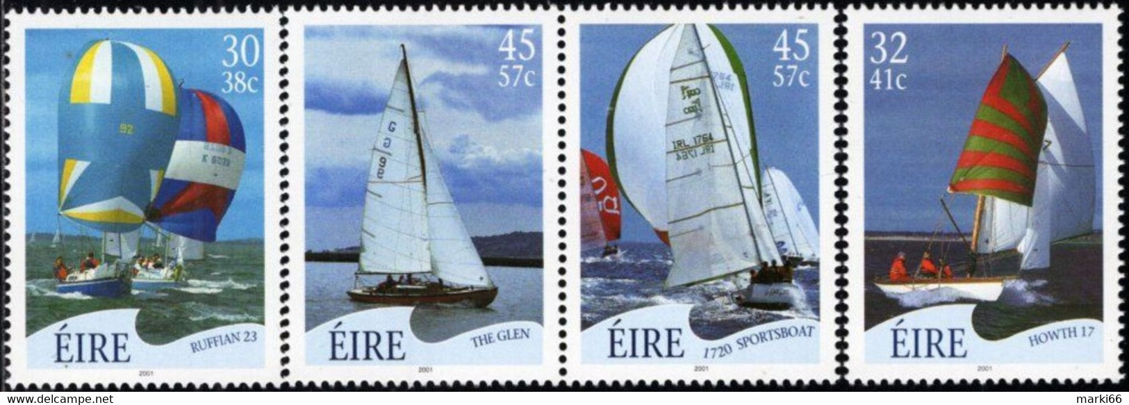 Ireland - 2001 - Sailing Yachts - Mint Stamp Set - Ongebruikt