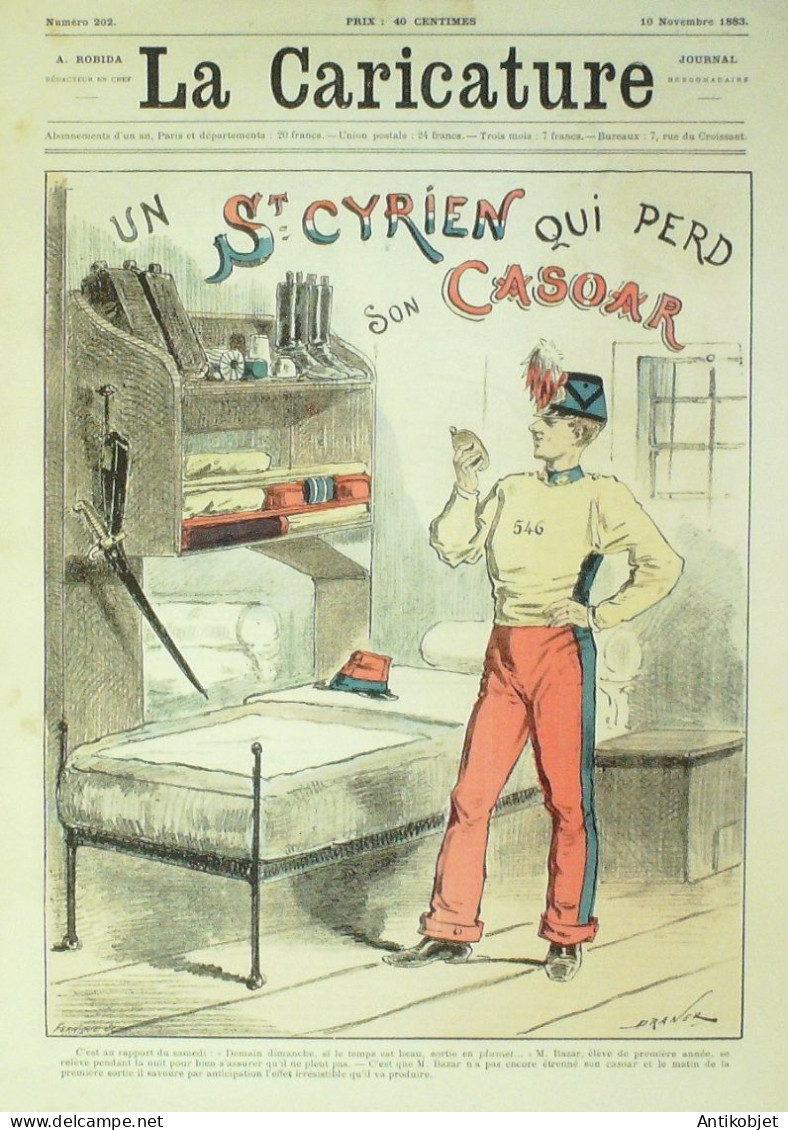 La Caricature 1883 N°202 Saint-Cyprinen Qui Perd Son Casoar Draner Sorel Trock - Tijdschriften - Voor 1900