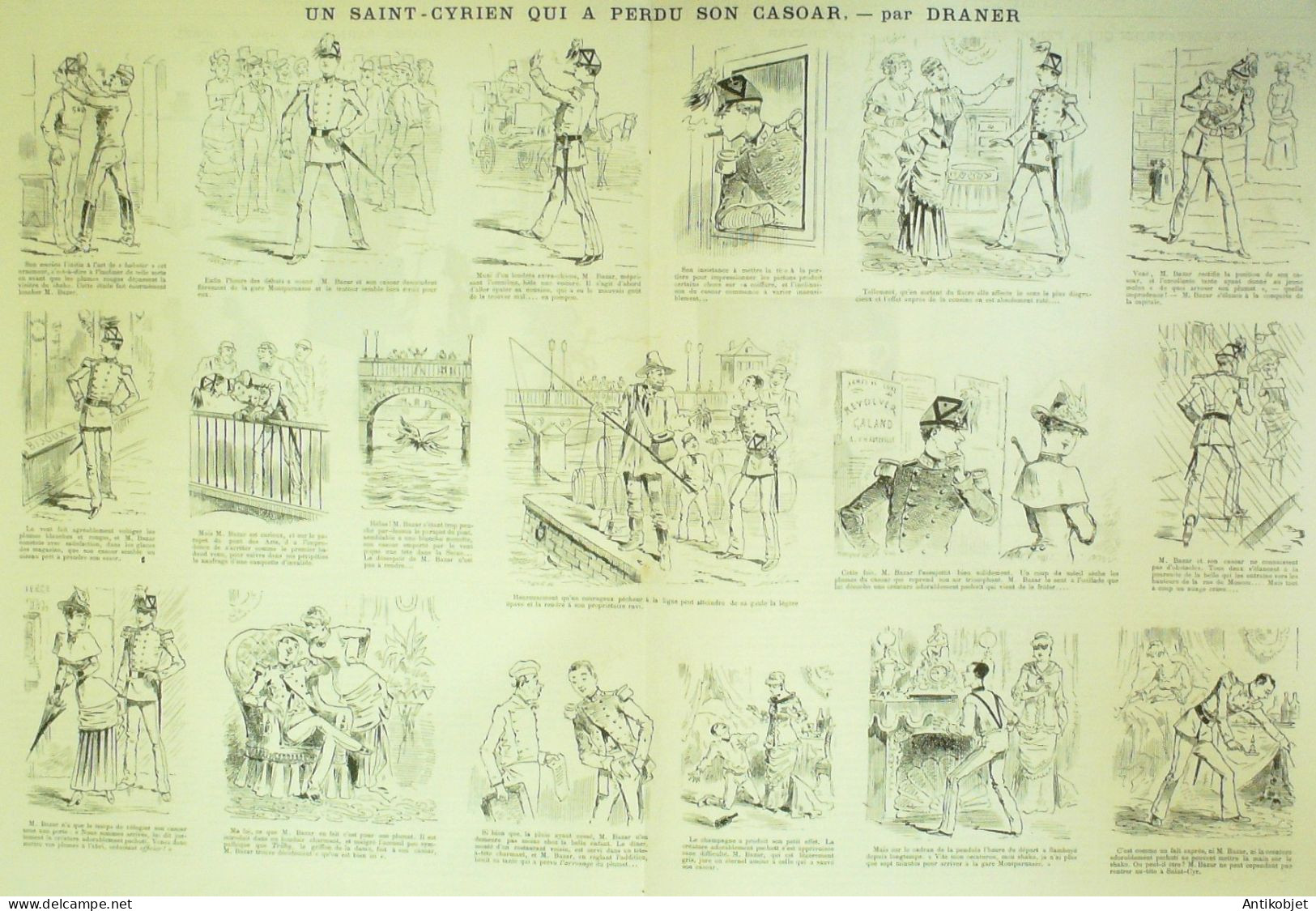 La Caricature 1883 N°202 Saint-Cyprinen Qui Perd Son Casoar Draner Sorel Trock - Zeitschriften - Vor 1900