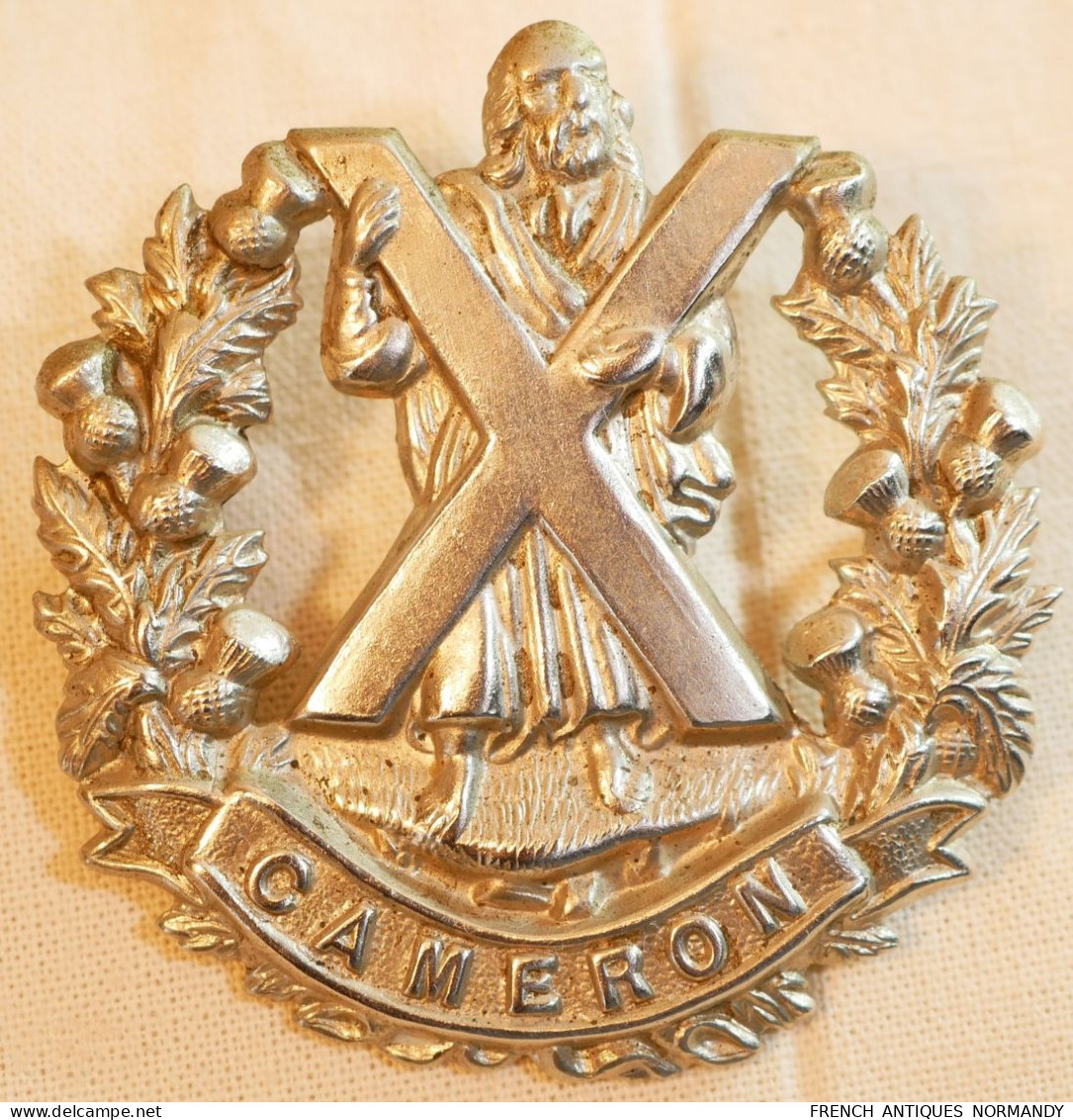 DDAY44 - Authentique CAP BADGE BRITANNIQUE The Cameronians Scottish Rifles NORMANDIE 1944 - Armée De Terre