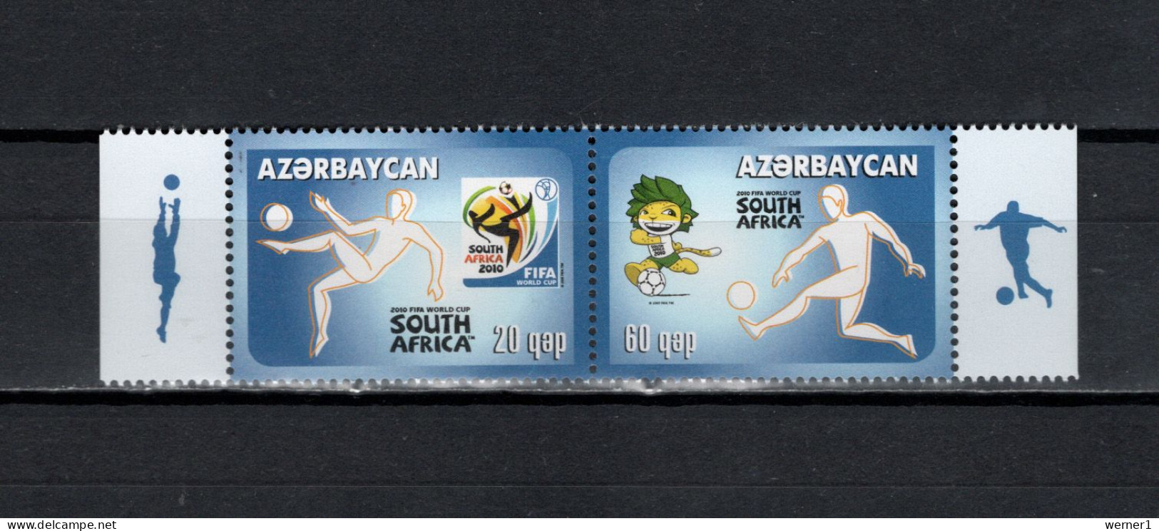 Azerbaijan 2010 Football Soccer World Cup Set Of 2 MNH - 2010 – Afrique Du Sud