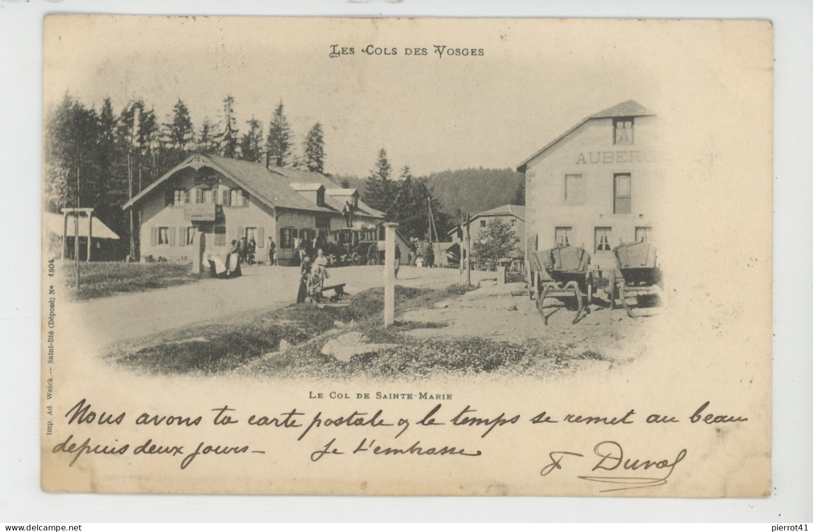 LES COLS DES VOSGES - Le Col De Sainte Marie - Edit. WELCK à SAINT DIÉ - Sonstige & Ohne Zuordnung