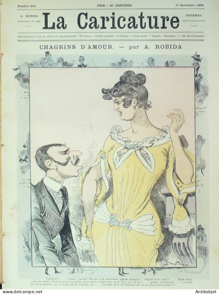 La Caricature 1883 N°203 Chargins D'amour Robida Inespection Du 15e Cuirassiers Job  Bretagne Loys - Magazines - Before 1900