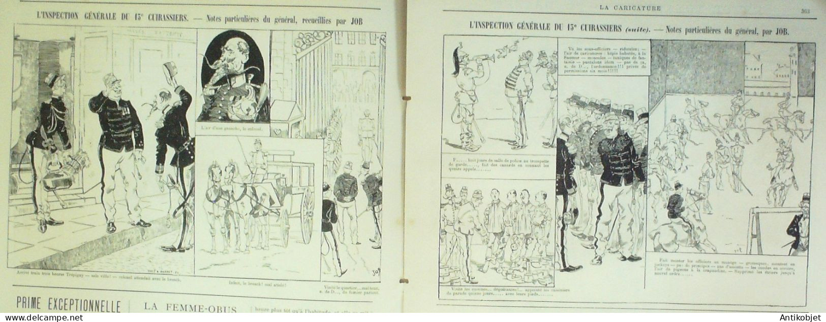 La Caricature 1883 N°203 Chargins D'amour Robida Inespection Du 15e Cuirassiers Job  Bretagne Loys - Tijdschriften - Voor 1900