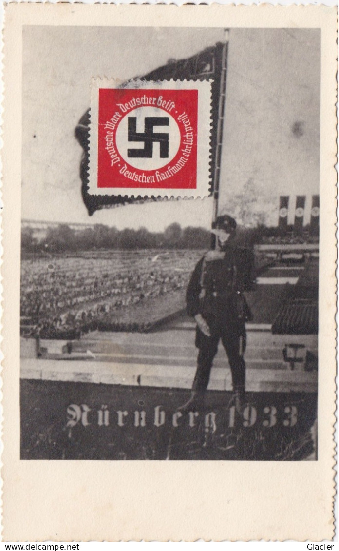 Propaganda NSDAP - Reichsparteitag Nürnberg 30 Aug.-3 September 1933 - Photokarte - Stempel Mit Swastika Darauf Geklebt - Guerre 1939-45