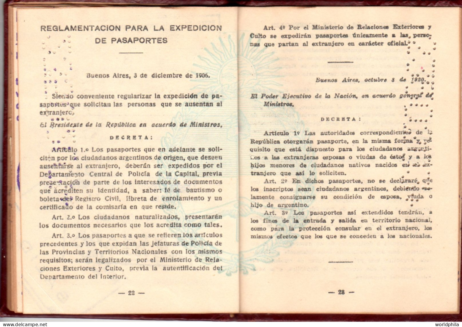 Argentina 1948 much travelled document, Europe, many revenue stamps. signed Passport History document
