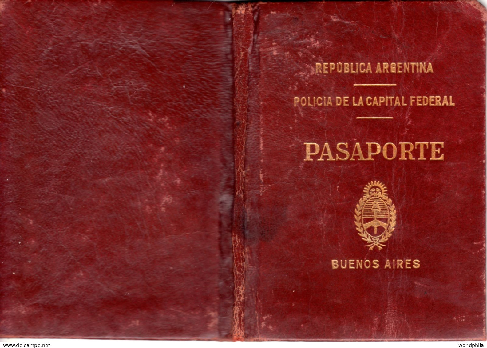 Argentina 1948 much travelled document, Europe, many revenue stamps. signed Passport History document