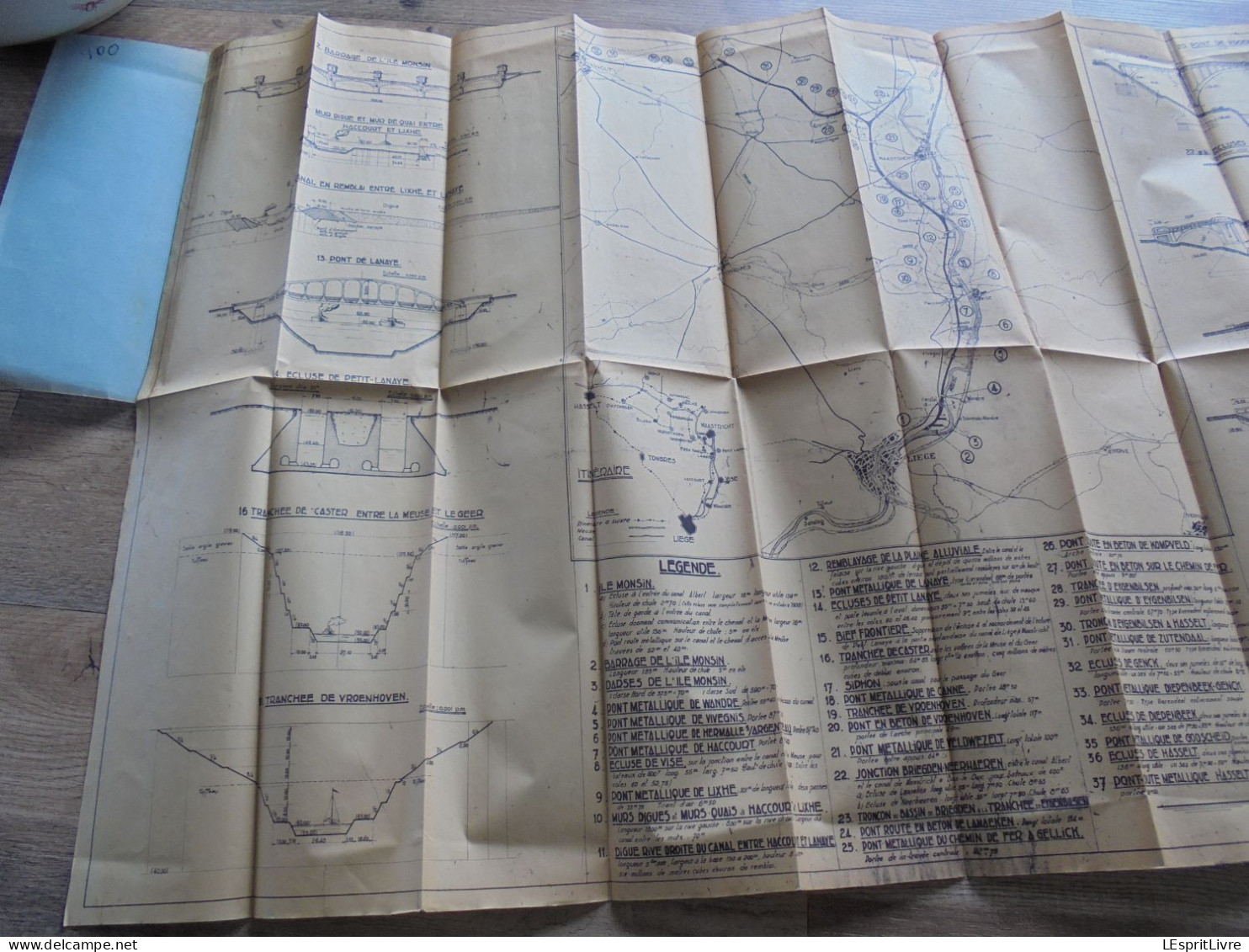 PLAN DU CANAL ALBERT Liège Hasselt Pont Ecluse Régionalisme Lanaye Ile Monsin DiepenbeckWandre Vivegnis Haccourt Franki - Travaux Publics