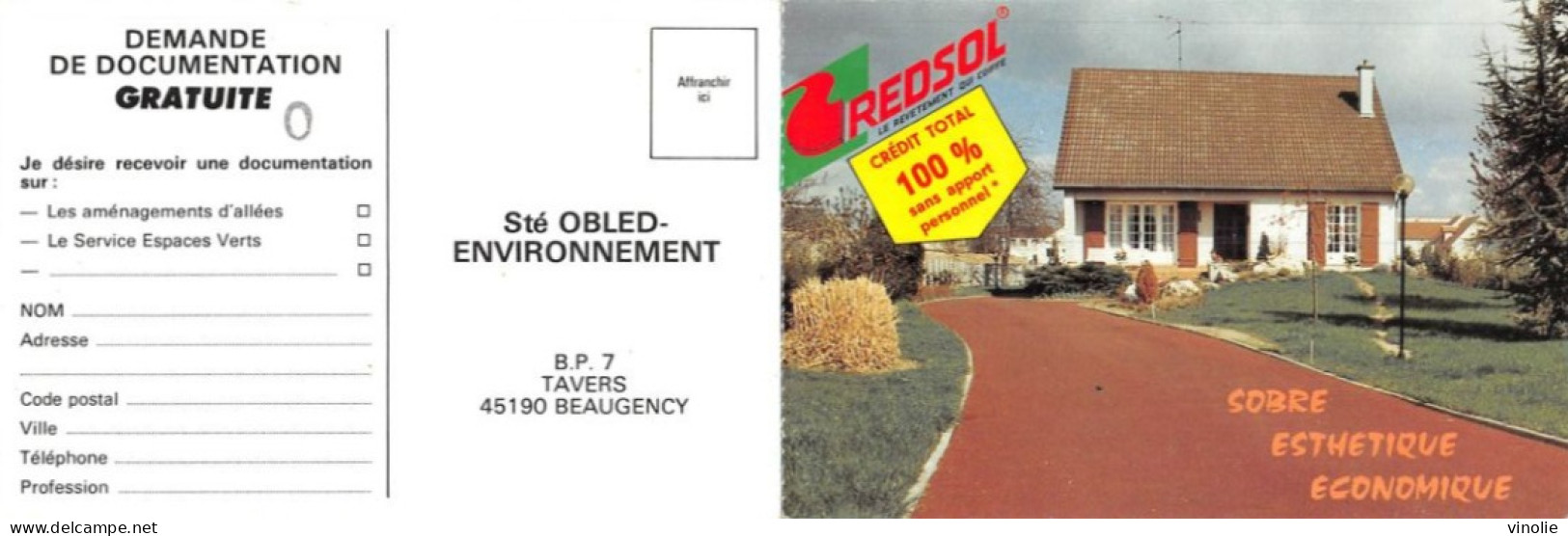 MO-24-351 : TAVERS PRES BEAUGENCY. SOCIETE OBLED  ENVIRONNEMENT. CARTE DOUBLE - Sonstige & Ohne Zuordnung