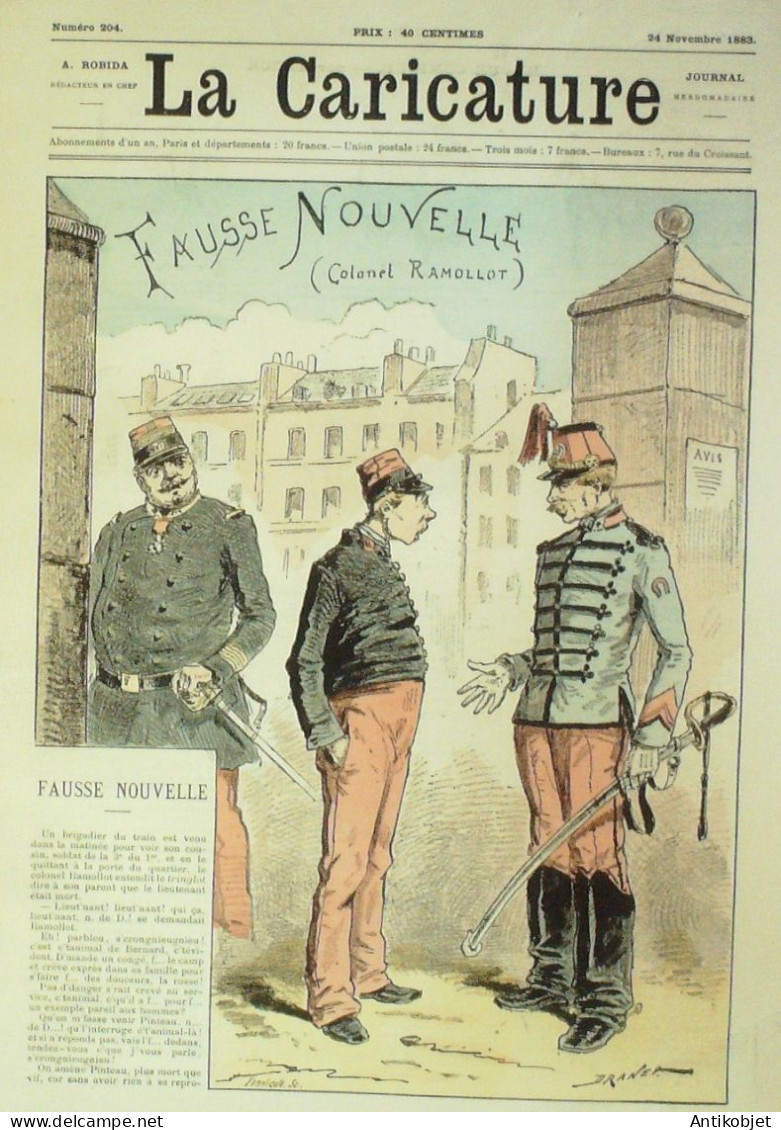 La Caricature 1883 N°204 Colonnel Ramollot Draner Modes Robida Boniface Sorel - Magazines - Before 1900