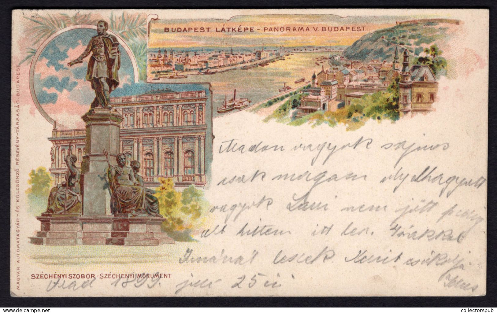 HUNGARY BUDAPEST 1899. Vintage Litho Postcard - Ungarn