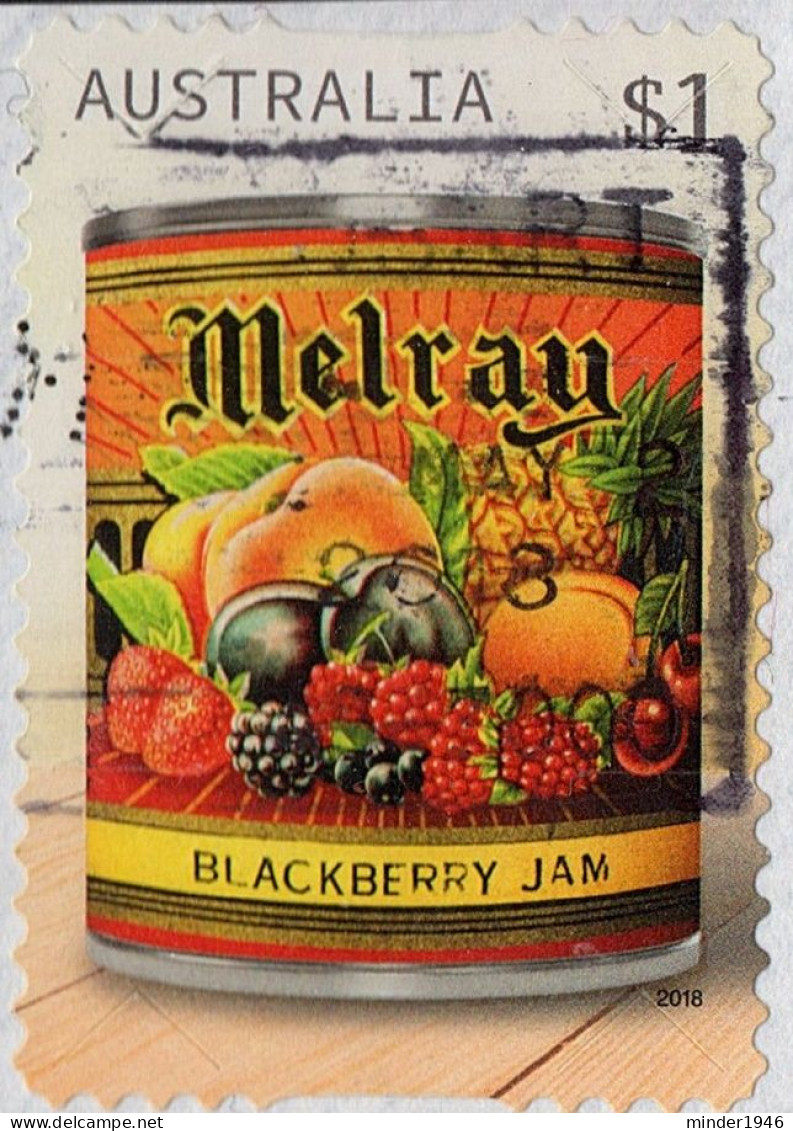 AUSTRALIA 2018 $1 Multicoloured, Vintage Jam Labels-Melray Blackberry Jam Die-Cut Self Adhesive Used - Oblitérés