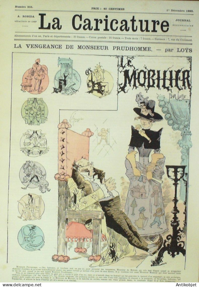 La Caricature 1883 N°205 Vengeance De Mr Prudhomme Mobilier Loys Invisibles Sorel Job - Magazines - Before 1900