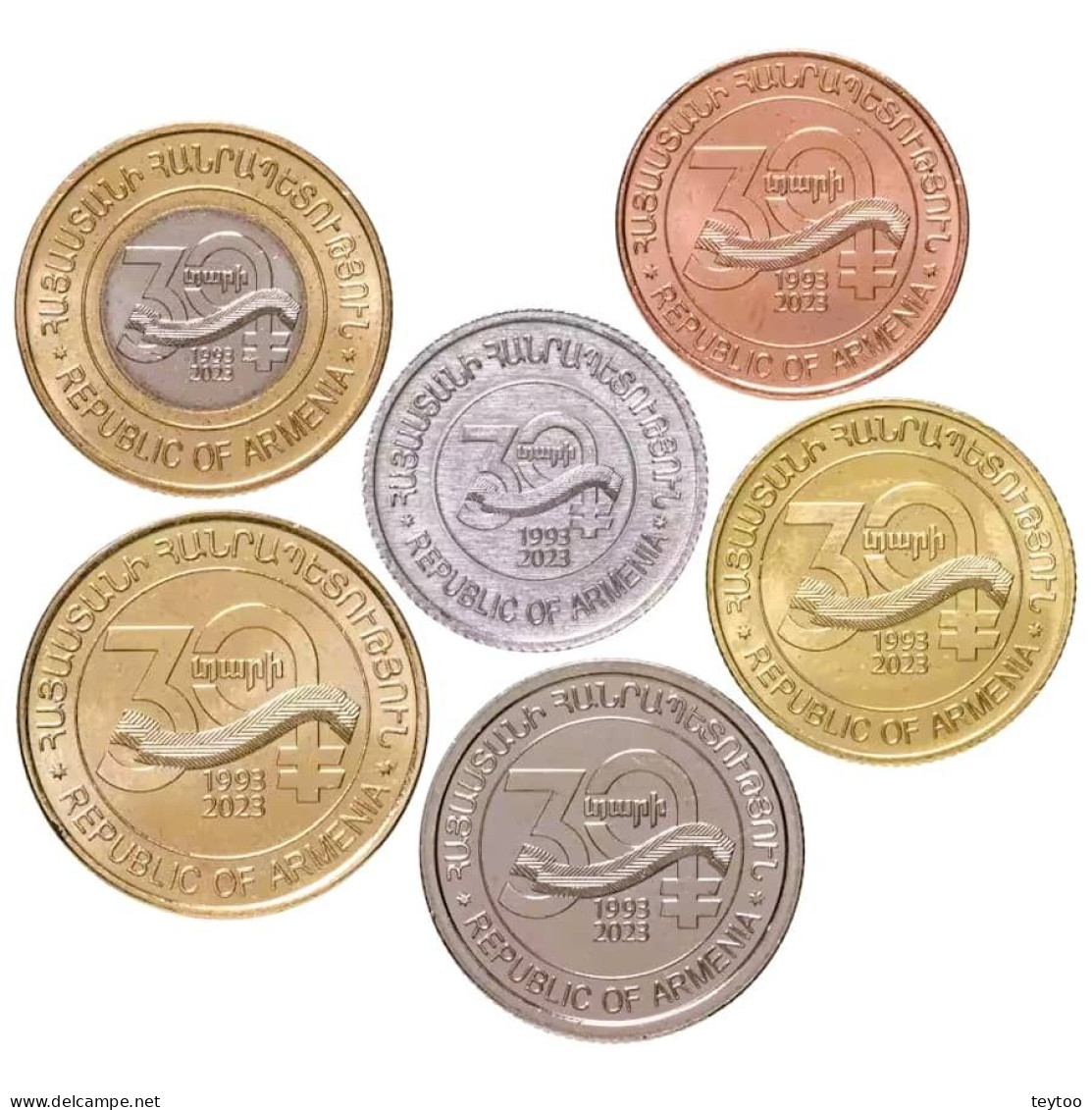 C2634# Armenia 2023. Lote 30 Aniversario De La Moneda Nacional (SC) KM_450-455 - Armenia