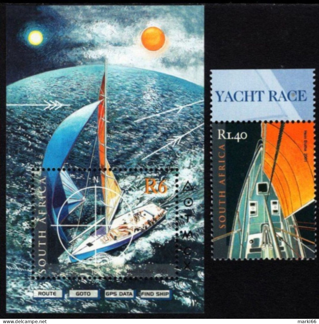 South Africa - 2001 - Round The World Yacht Race - Mint Stamp + Souvenir Sheet - Neufs