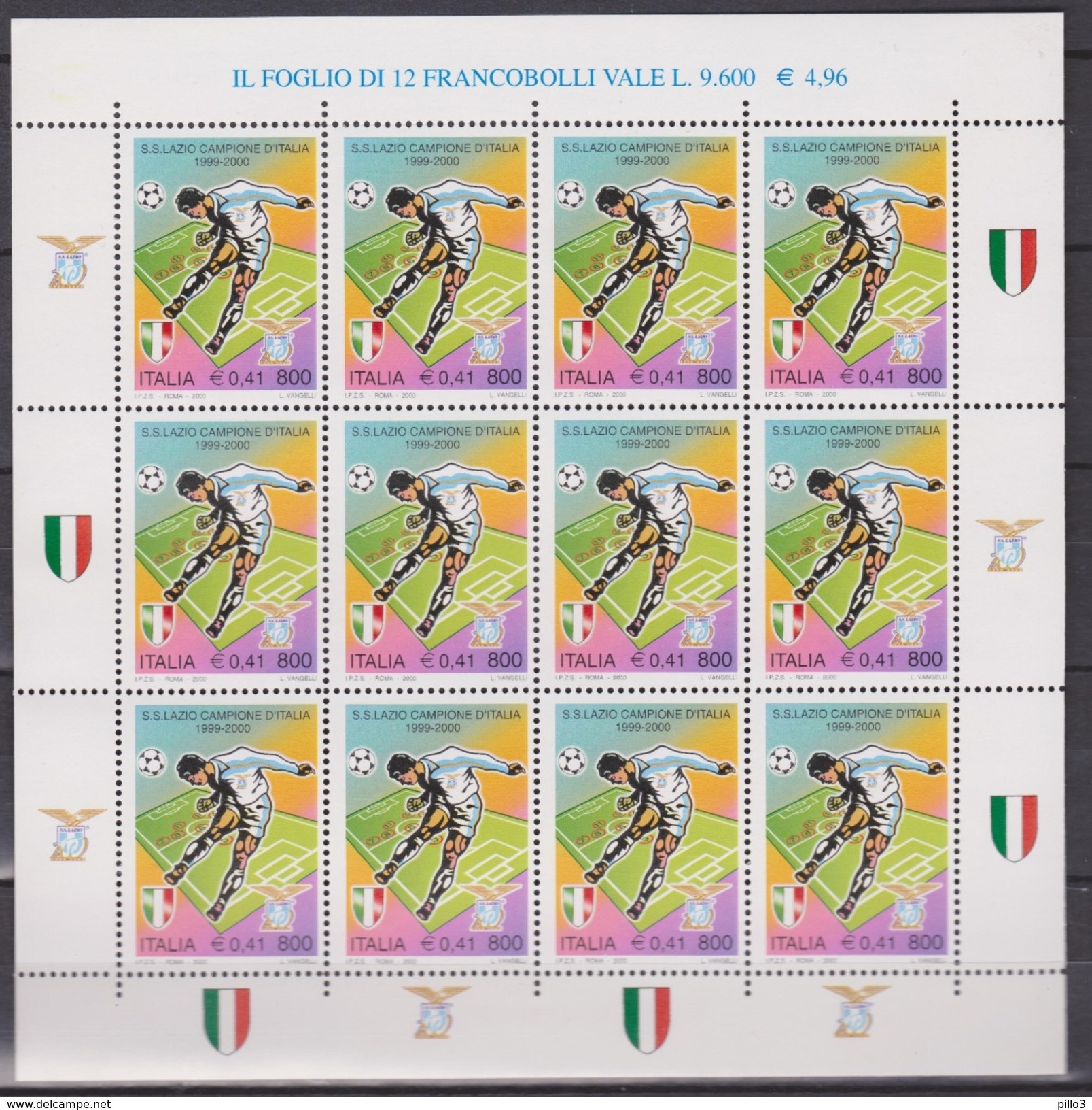 ITALIA :  MINIFOGLIO 12 Valori - LAZIO  Campione D'Italia  1999-2000  MNH**  20.05.2000 - Blokken & Velletjes