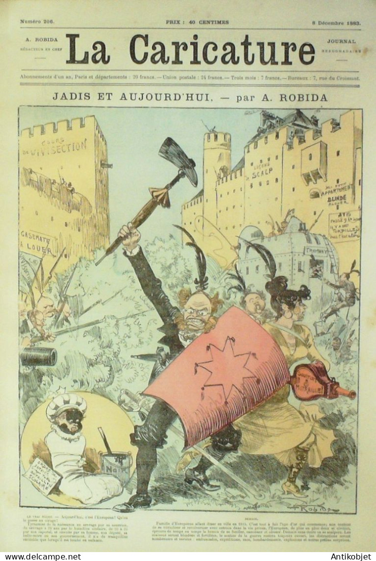 La Caricature 1883 N°206 Jadis & Aujourdh'ui Robida Sorel Bain De La Commandante O'Bry - Zeitschriften - Vor 1900