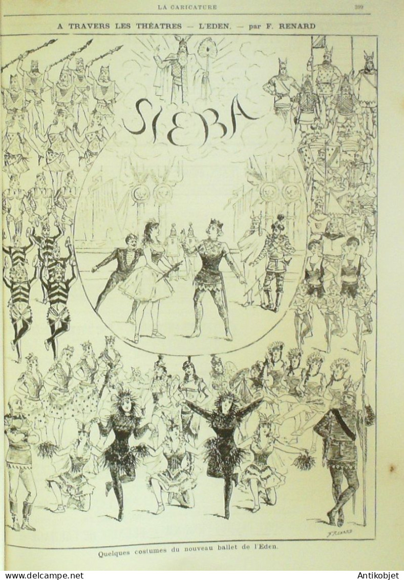 La Caricature 1883 N°207 Simon Boccanegra Aux Italiens Robida Trock L'Eden Renard - Riviste - Ante 1900