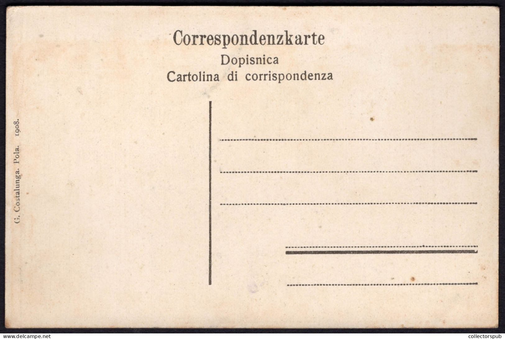 POLA 1908. Vinteg Postcard With Warship, Interesting - Kroatië