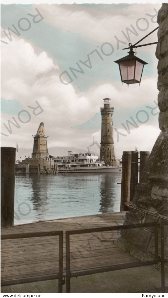 CARTOLINA  C9 LINDAU I. B.,BAYERN,GERMANIA-HAFENBLICK-NON VIAGGIATA (1959) - Lindau A. Bodensee