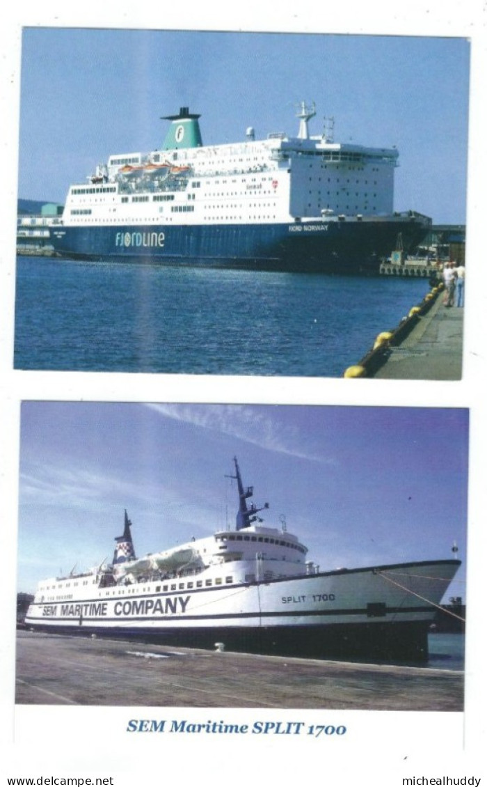 2 MORE  POSTCARDS EUROPEAN  FERRIES PUBLISHED BY H J CARDS - Traghetti