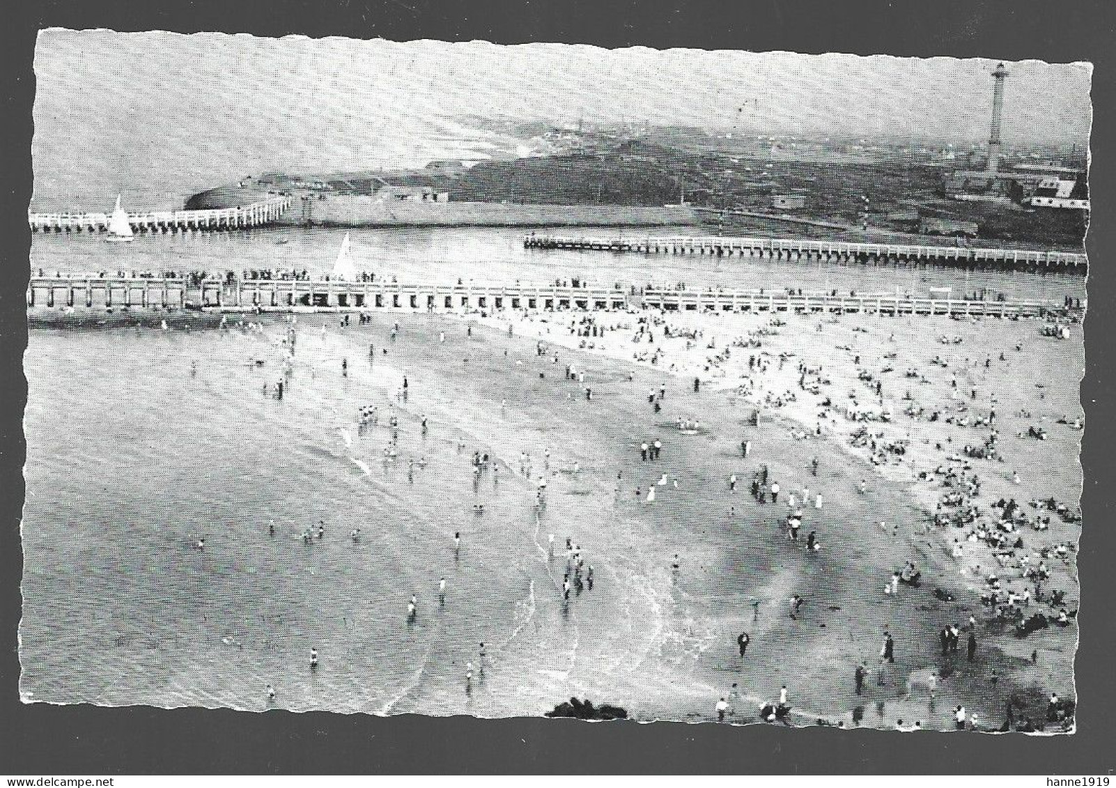 Oostende Klein Strand En Havengeul Foto Prentkaart Htje - Oostende