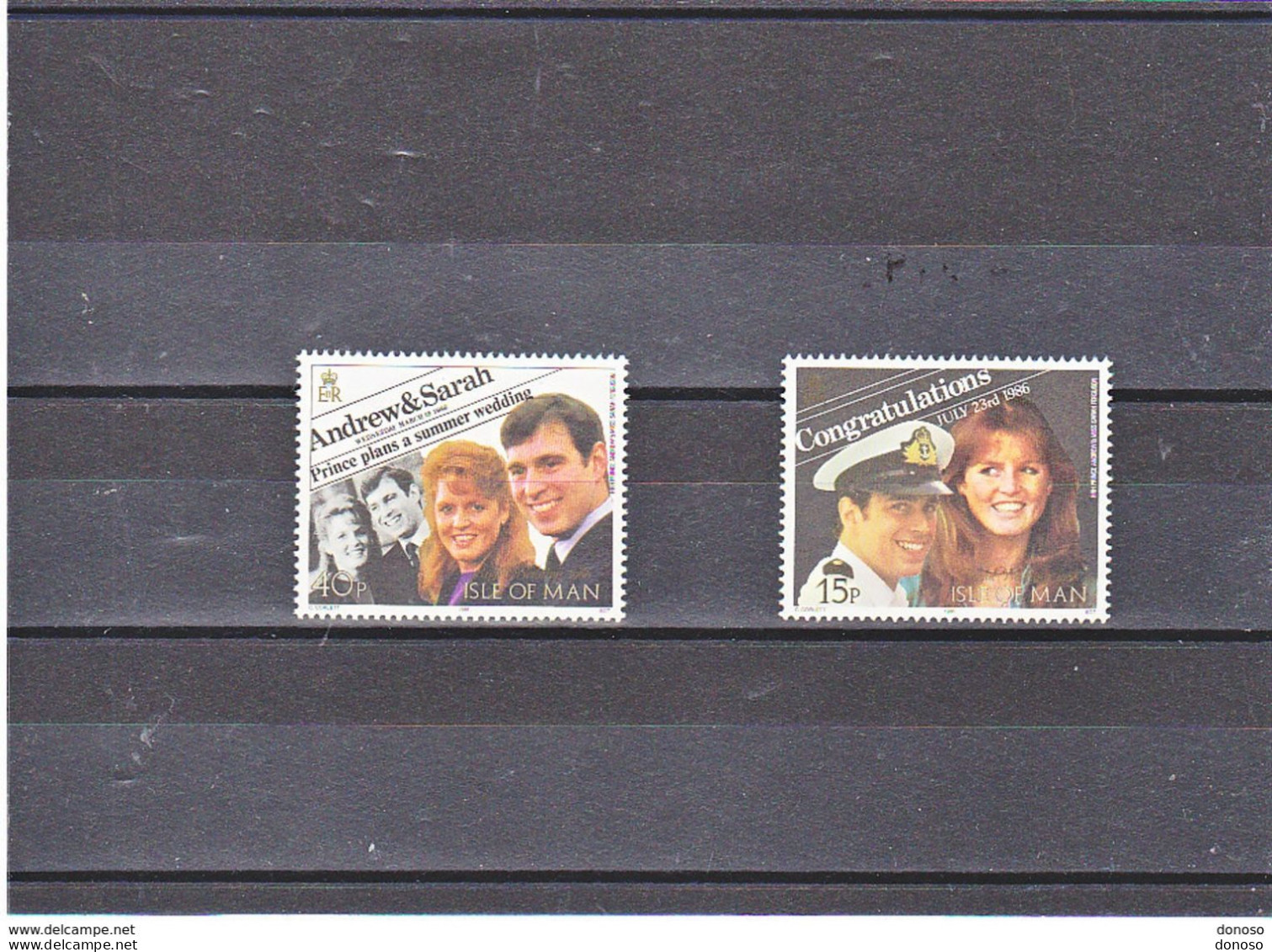 MAN 1986 PRINCE ANDREW ET SARAH FERGUSON Yvert 312-313, Michel 317-318 NEUF** MNH Cote 4 Euros - Man (Insel)