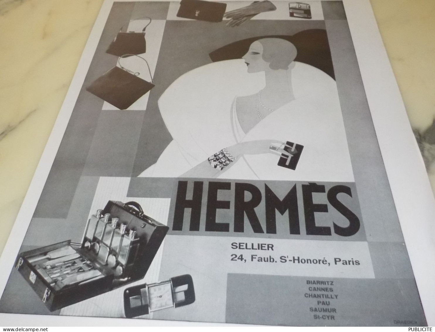 ANCIENNE PUBLICITE SELLIER  HERMES 1929 - Other & Unclassified