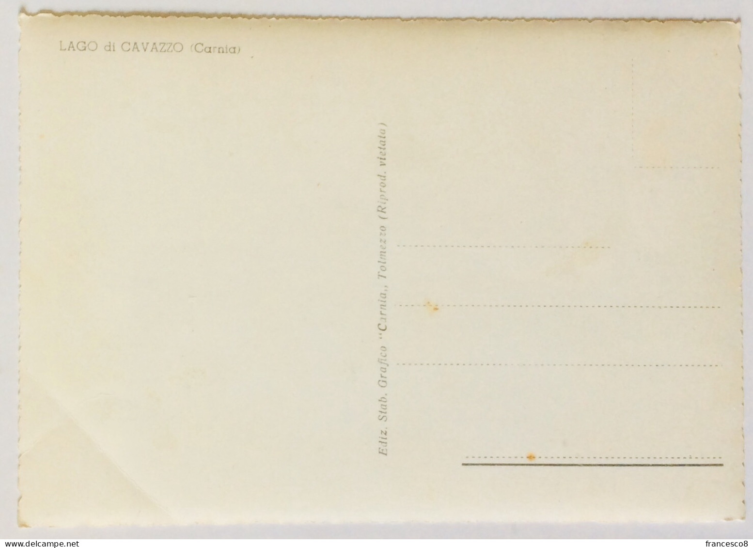 LAGO DI CAVAZZO / CARNIA / UDINE / TOLMEZZO - Autres & Non Classés